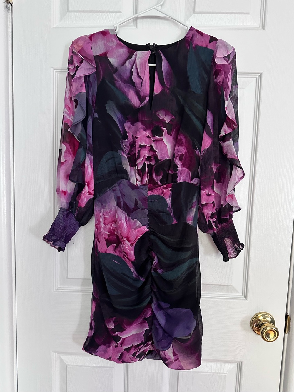 Express Purple & Pink Floral Mini Dress
